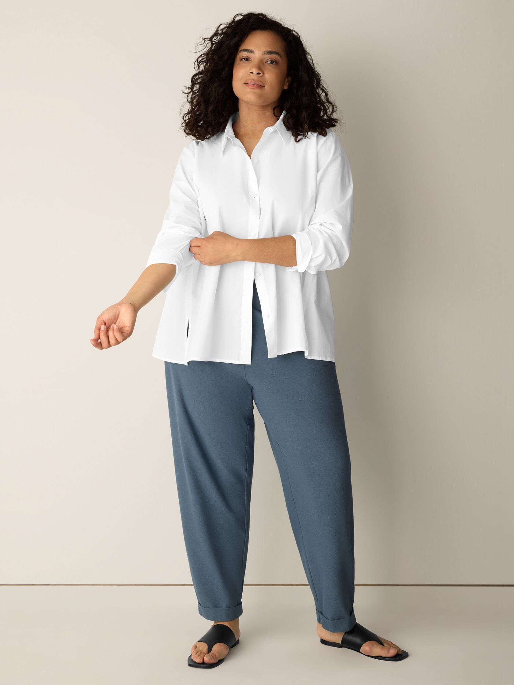 Washable Stretch Crepe Cuffed Pant