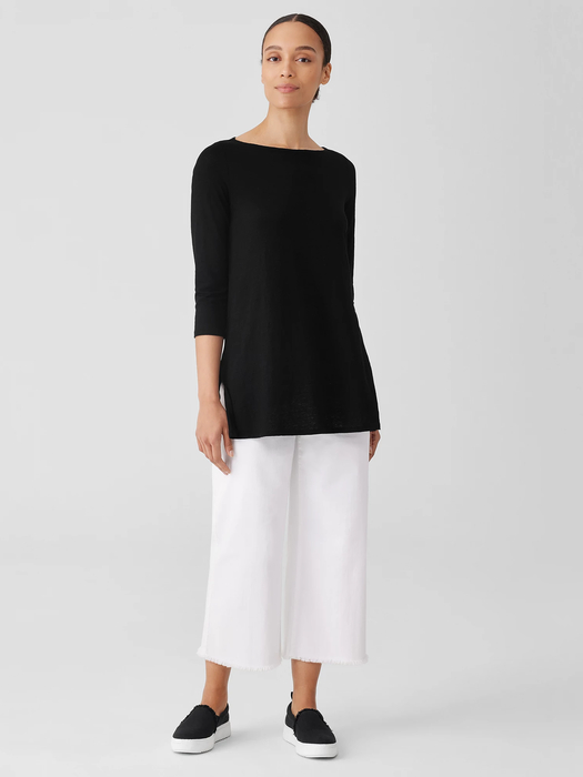 Organic Linen Jersey Bateau Neck Top