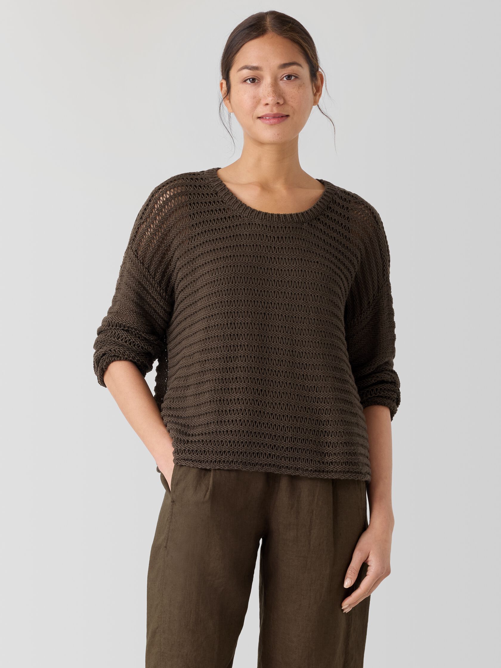 Peruvian Organic Cotton Cord Crew Neck Top