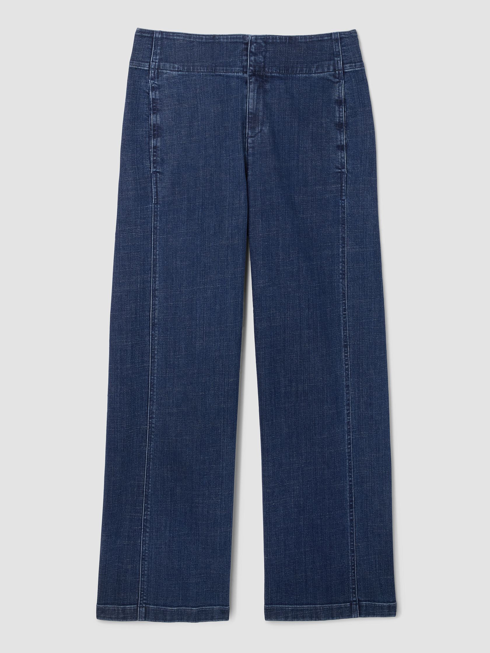 Cotton Stretch Denim Wide-Leg Jean