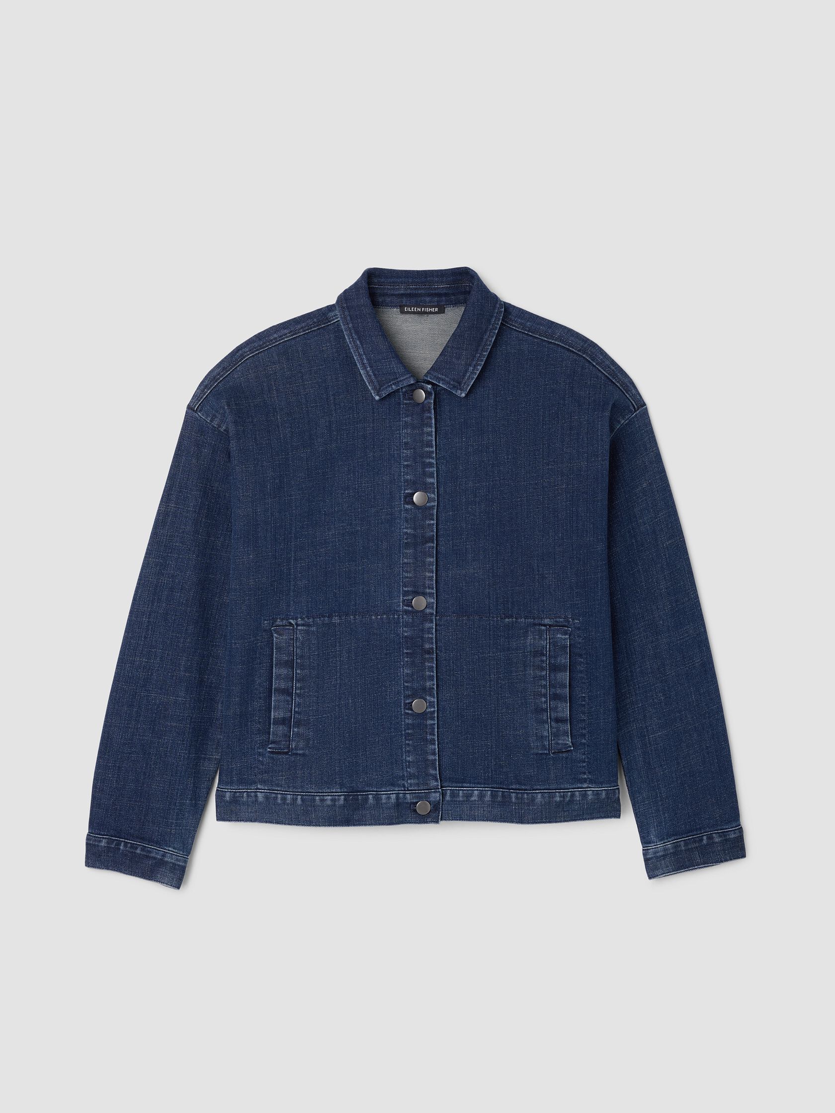 Cotton Stretch Denim Classic Collar Jacket