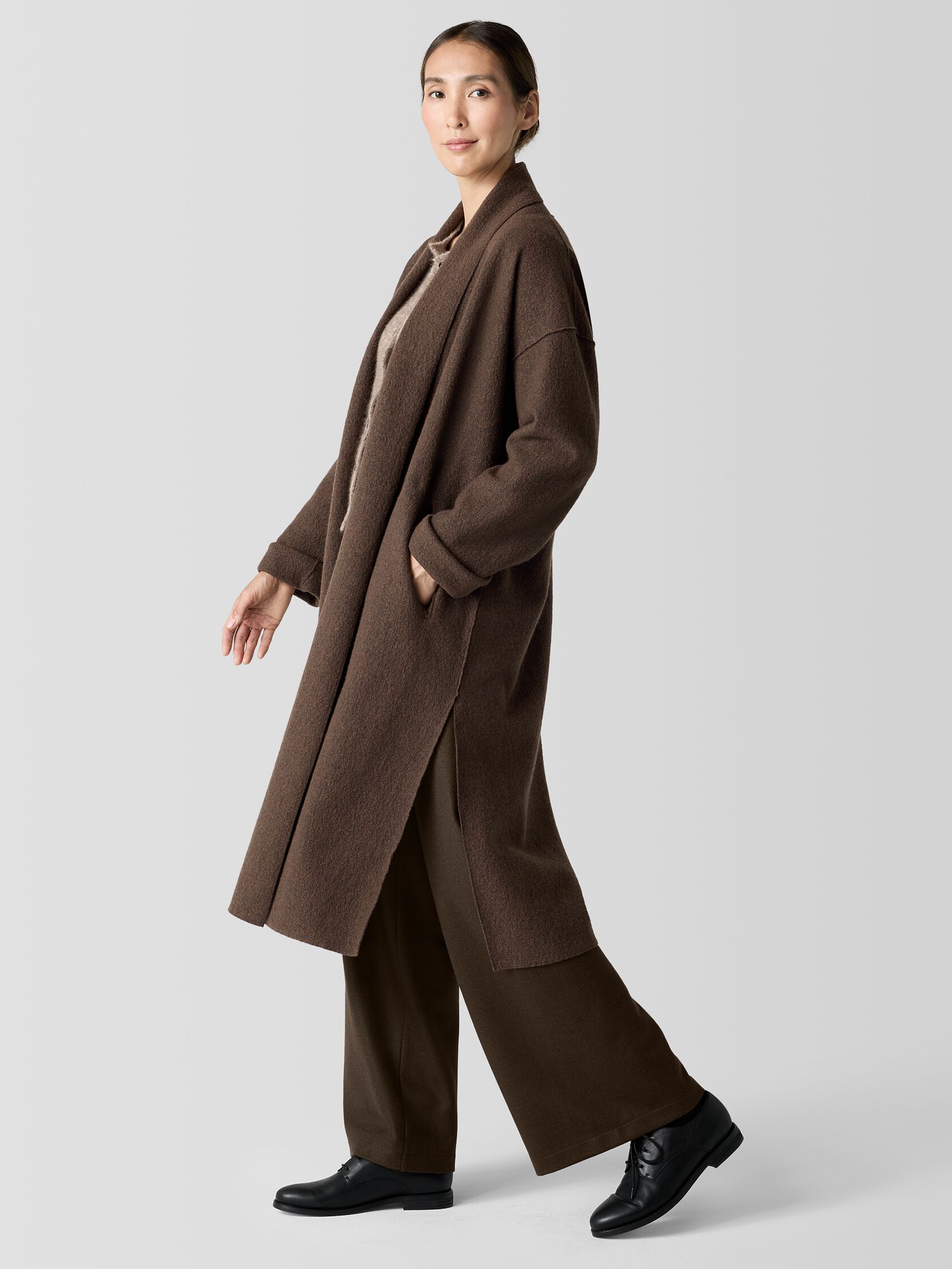 Lightweight Boiled Wool Icon Coat in Regenerative Wool
