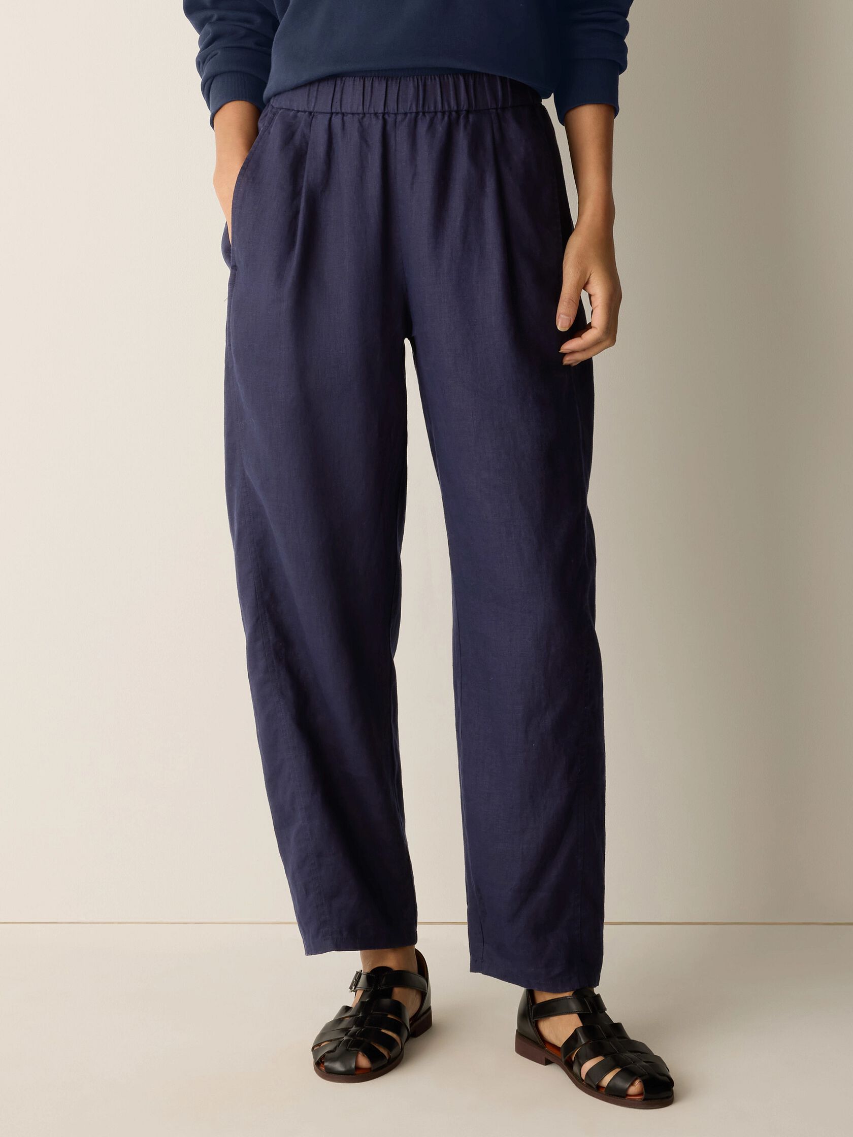 Organic Linen Pleated Lantern Pant