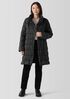 Eggshell Recycled Nylon Stand Collar Coat