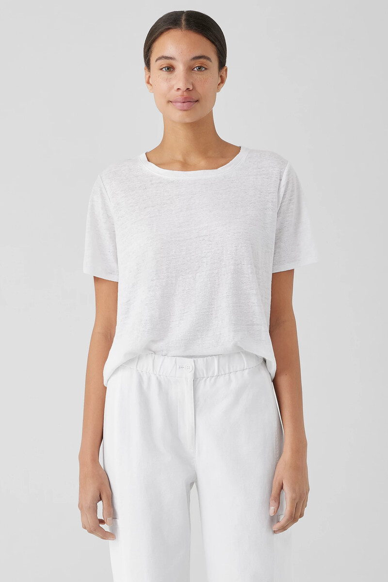 Organic Linen Jersey Crew Neck Tee Organic Linen Jersey Crew Neck Tee