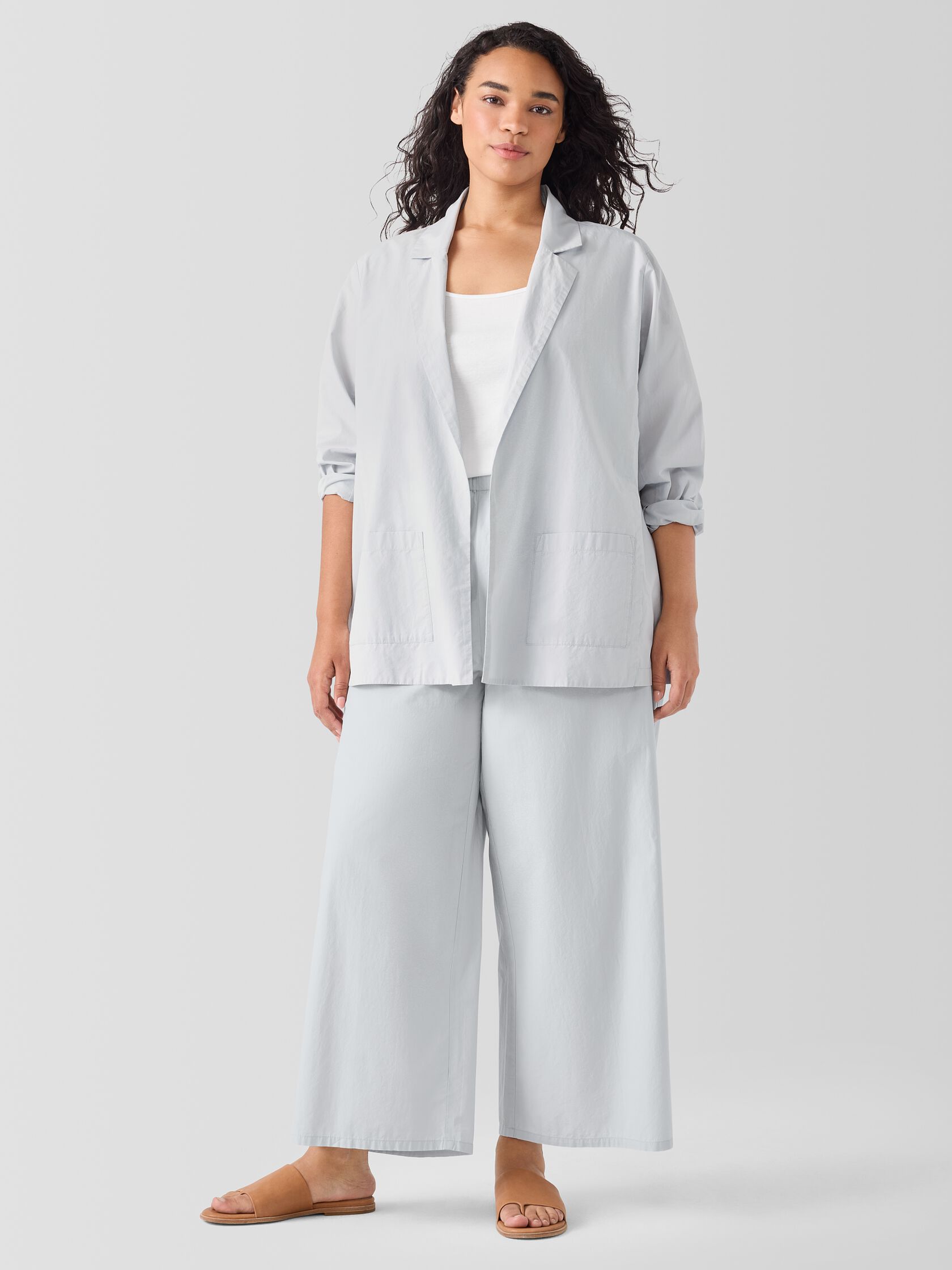 Washed Organic Cotton Poplin Blazer