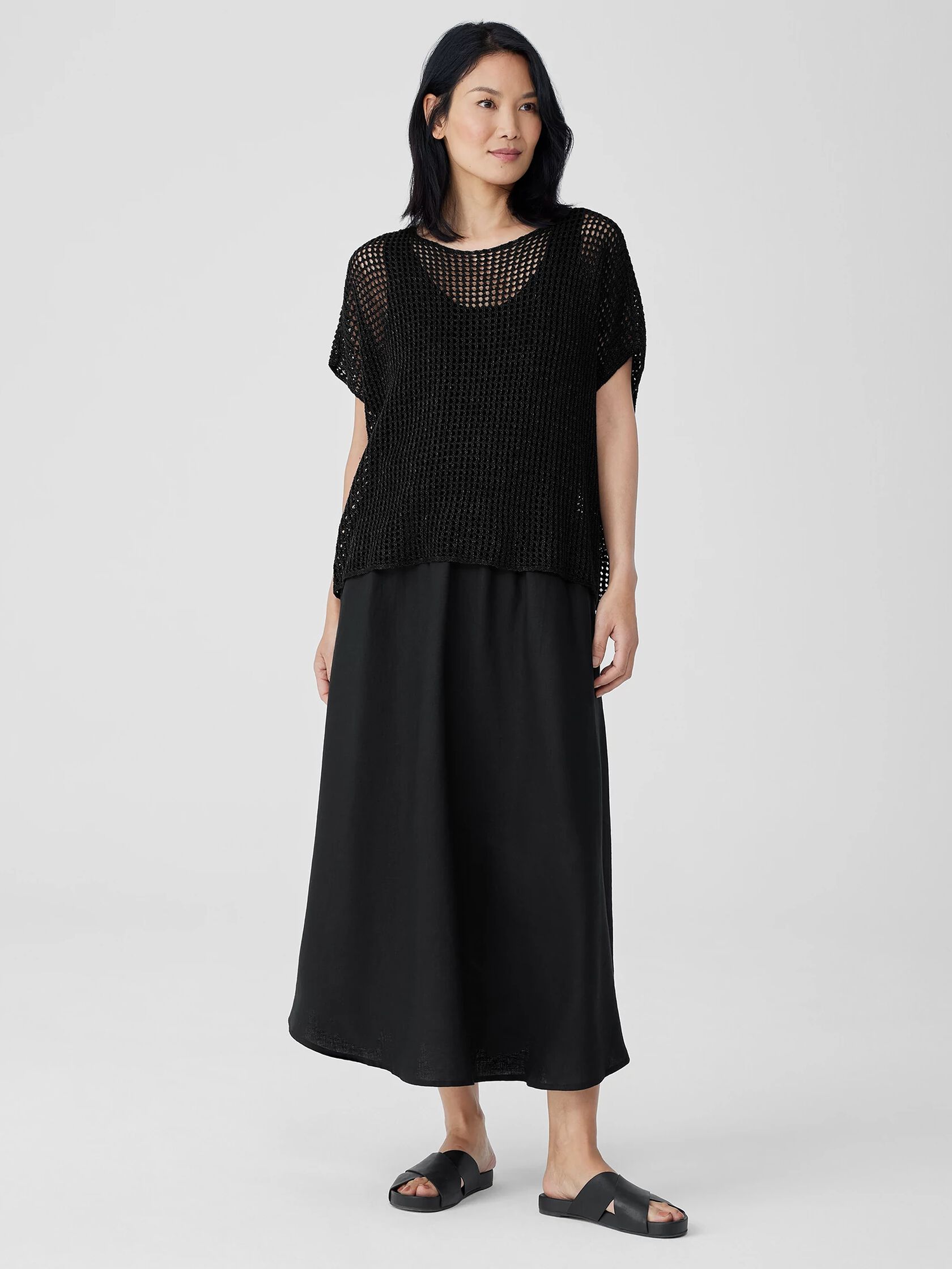 Organic Linen Délavé Bateau Neck Top
