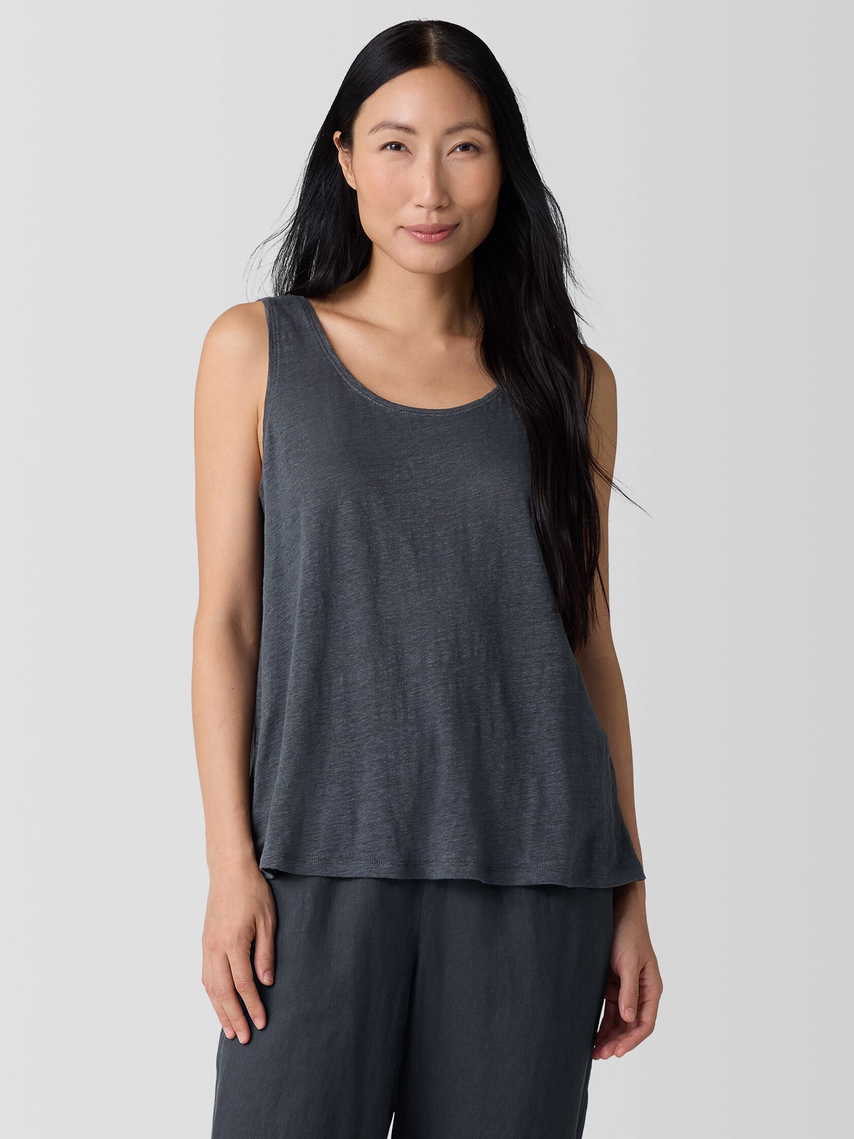 Organic Linen Jersey Scoop Neck Tank