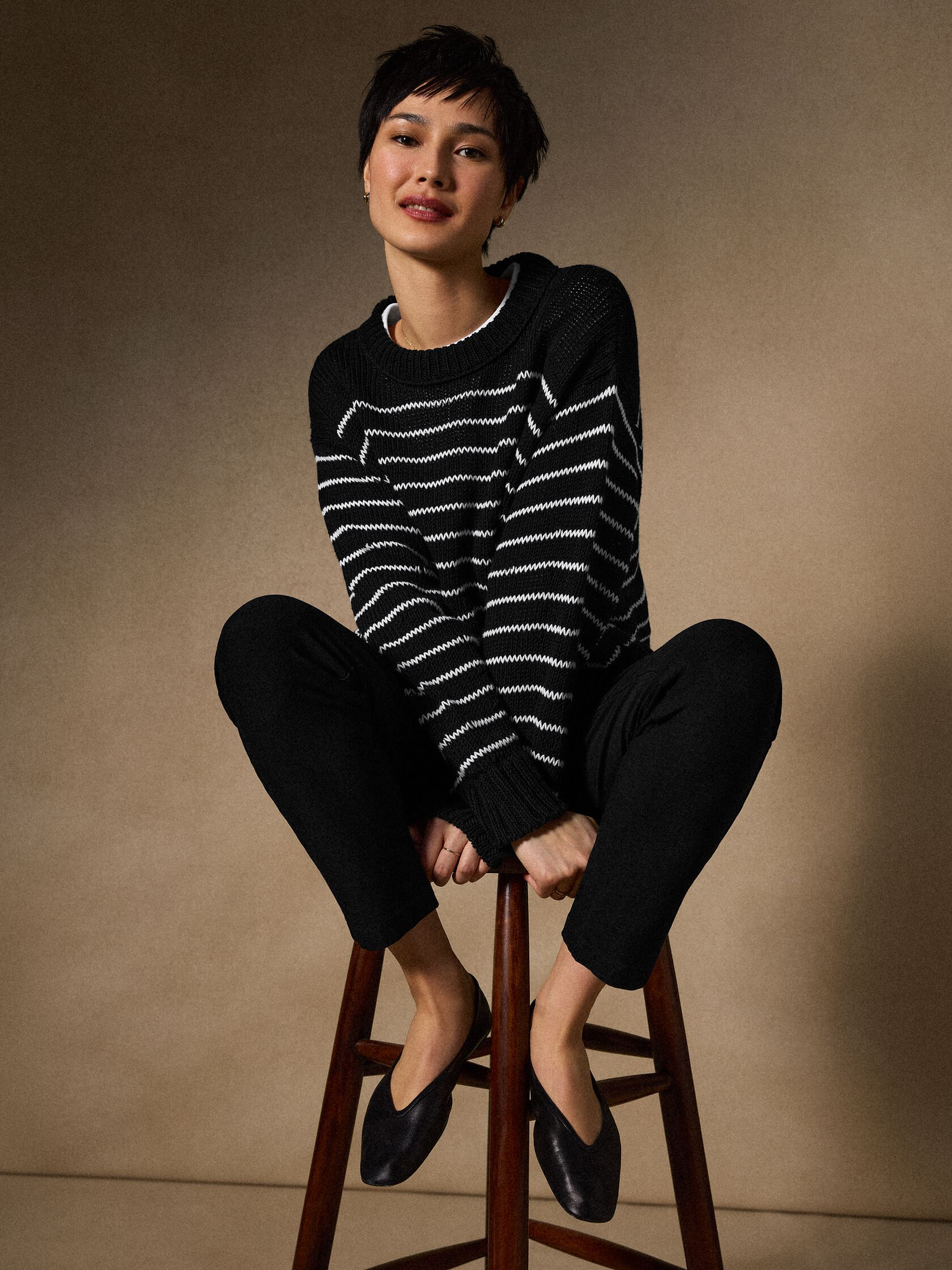 Peruvian Organic Cotton Cord Crew Neck Top