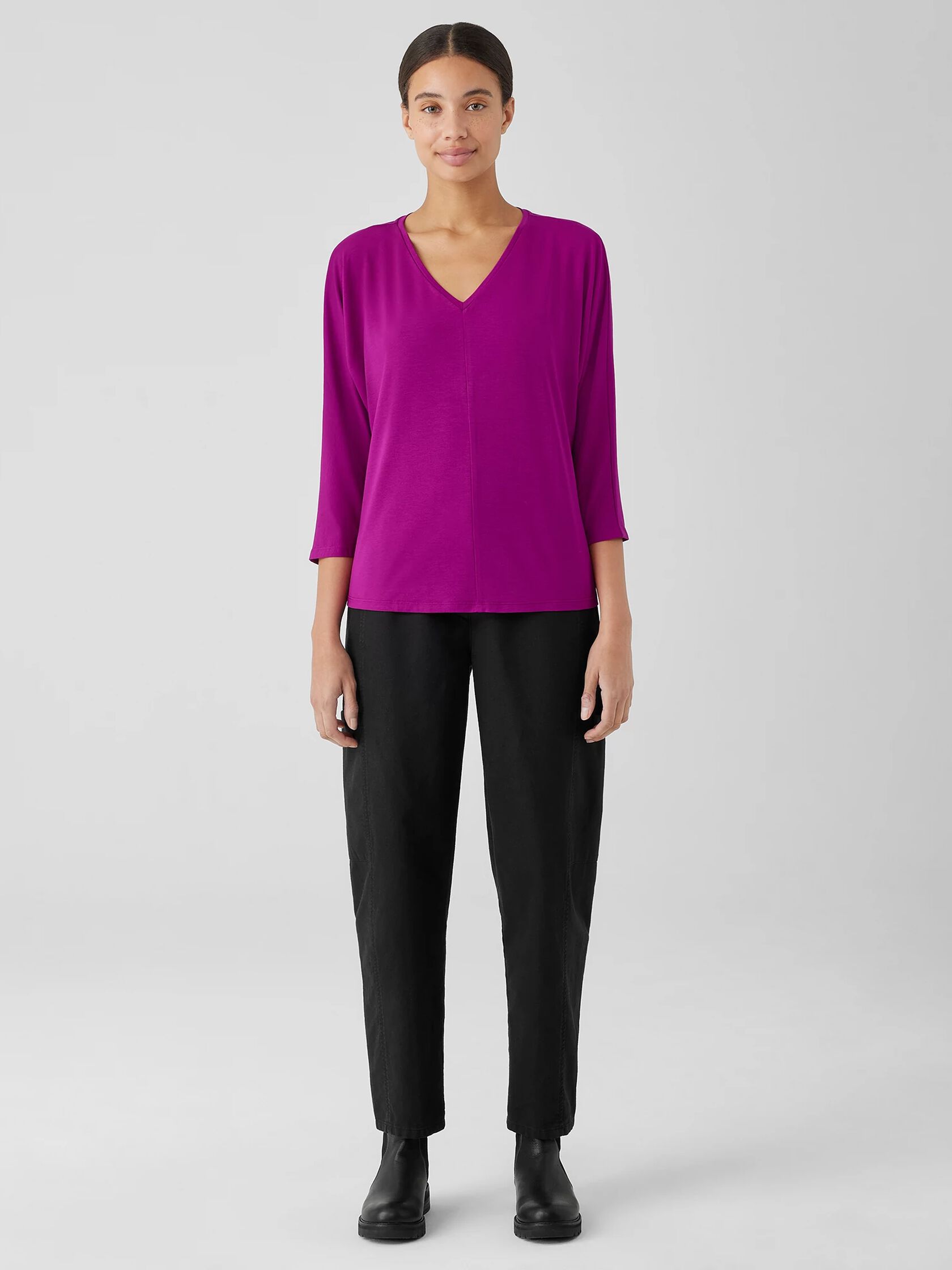 Fine Jersey Dolman-Sleeve Top