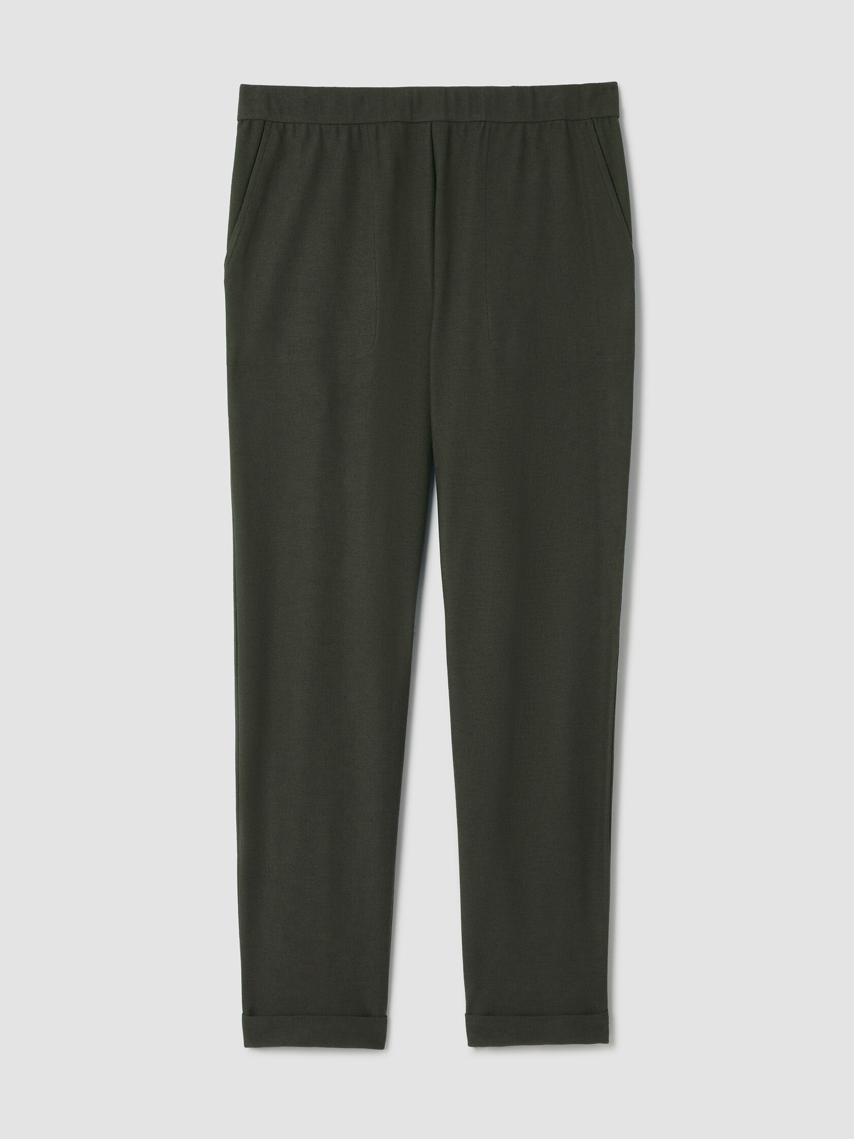 Washable Stretch Crepe Cuffed Pant