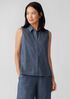 Airy Organic Cotton Twill Sleeveless Shirt