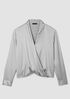 Stretch Silk Charmeuse Wrap Top