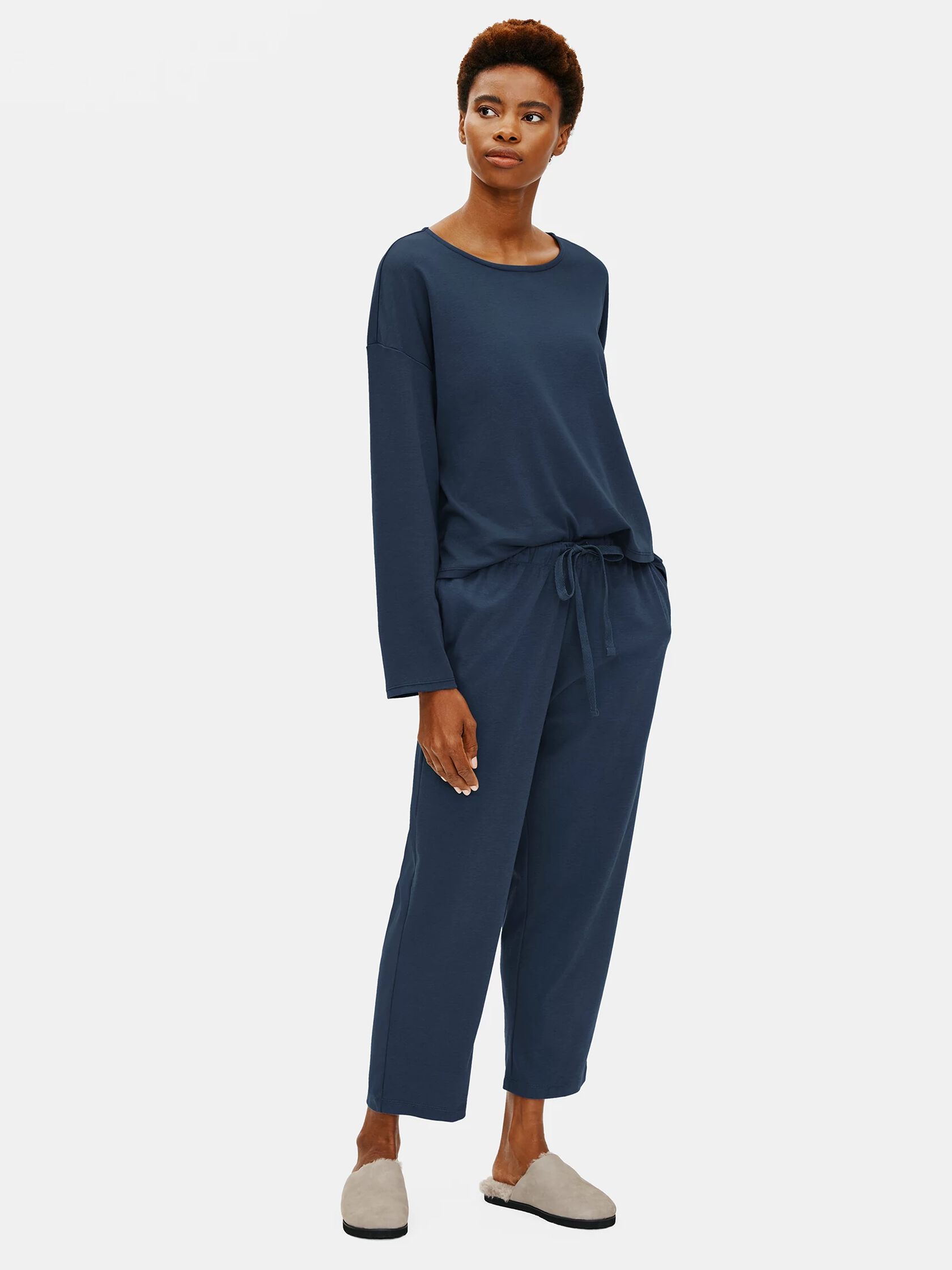 Cozy Organic Cotton Interlock Slouchy Pant