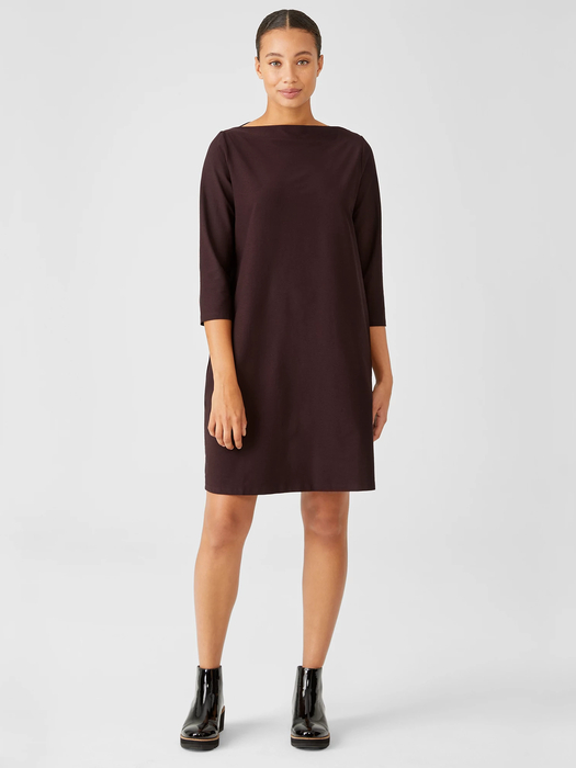 Washable Stretch Crepe Shift Dress