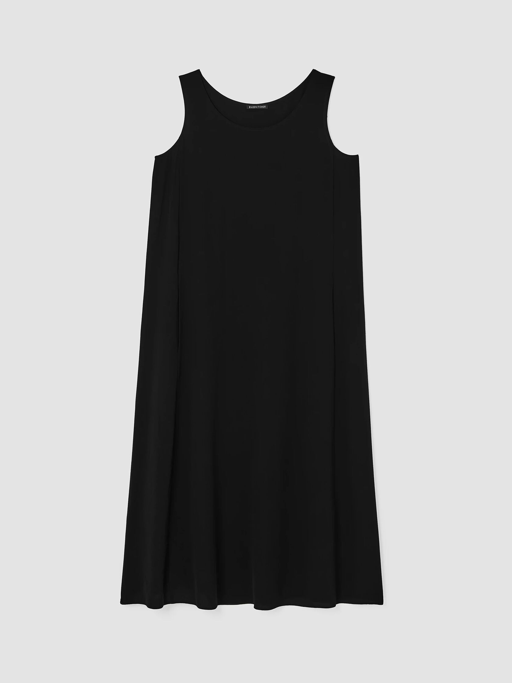 Silk Crepe Scoop Neck Dress EILEEN FISHER