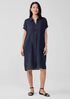 Puckered Organic Linen Classic Collar Dress