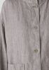 Washed Organic Linen Delave Stand Collar Jacket