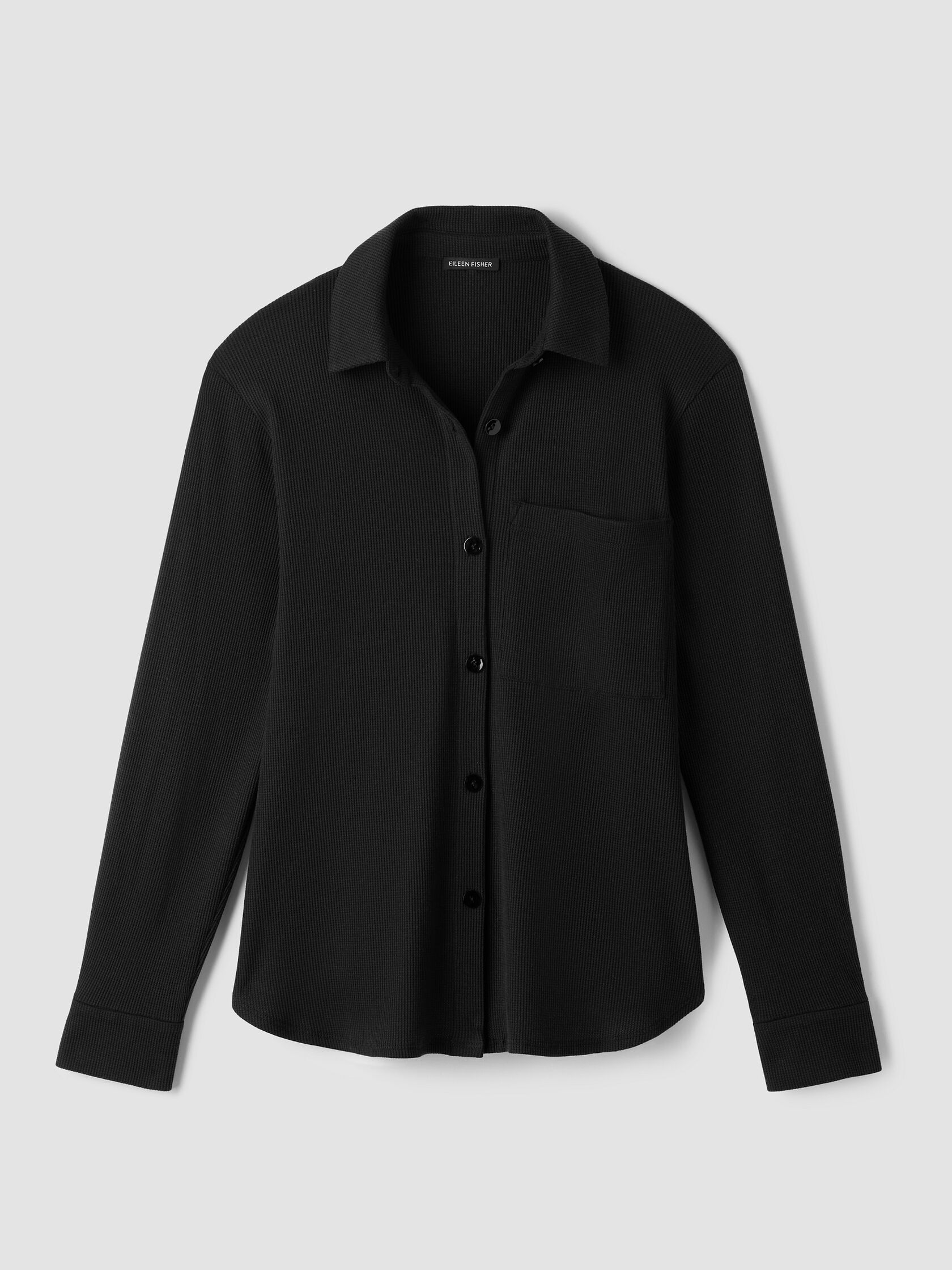 Cozy Waffle Knit Classic Collar Shirt