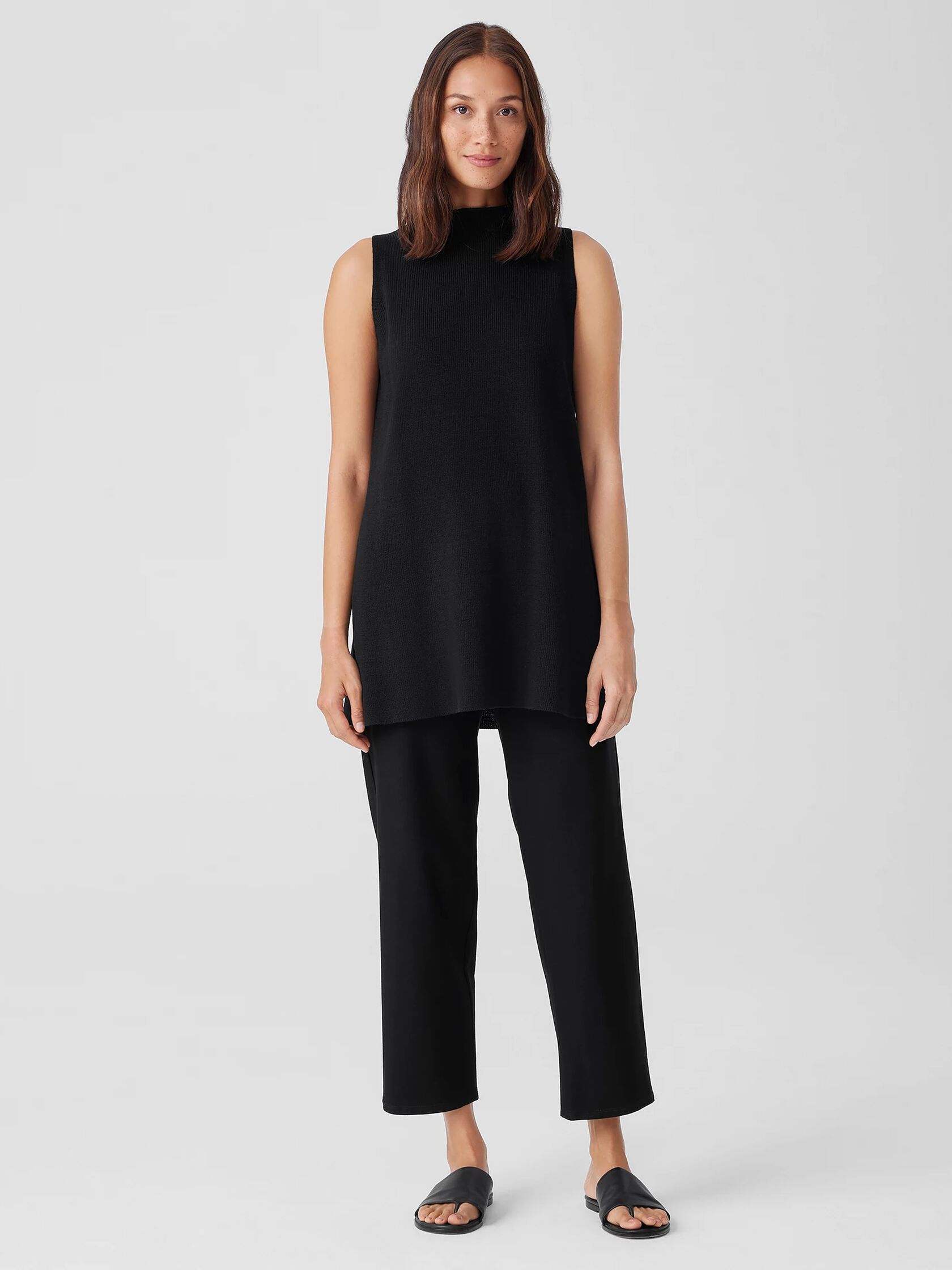 Organic Linen Cotton Funnel Neck Top