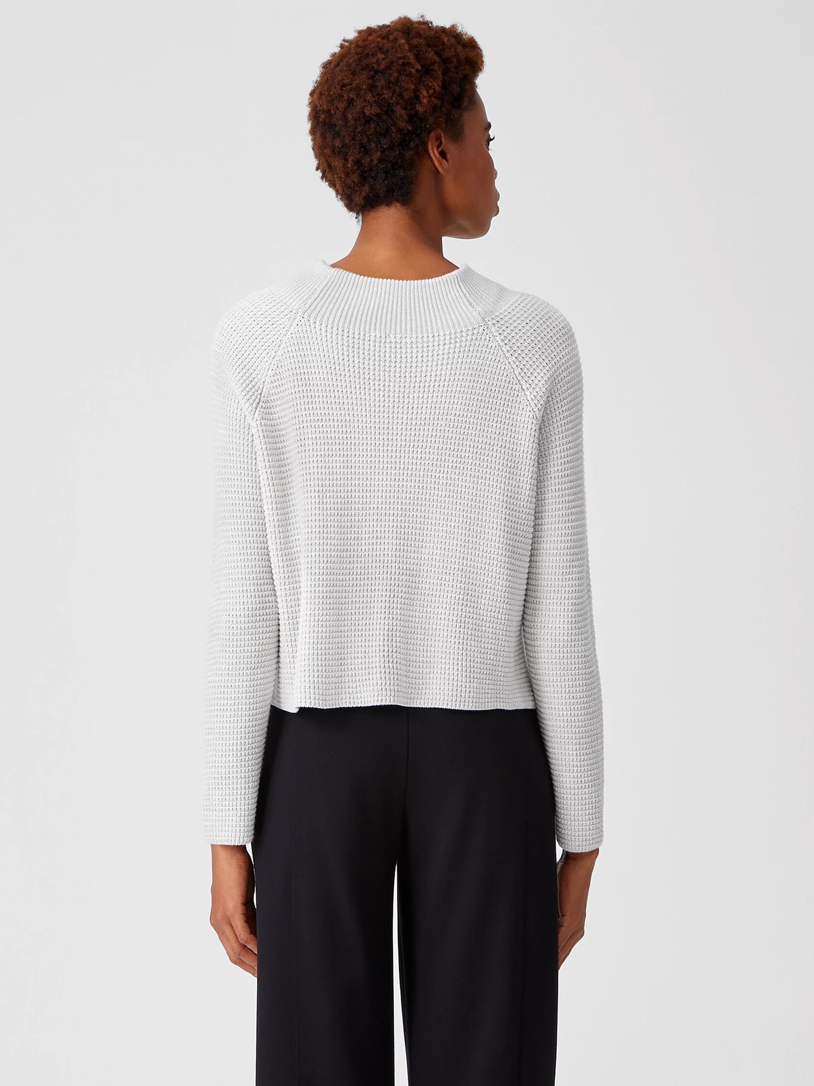 Organic Cotton Silk Funnel Neck Top
