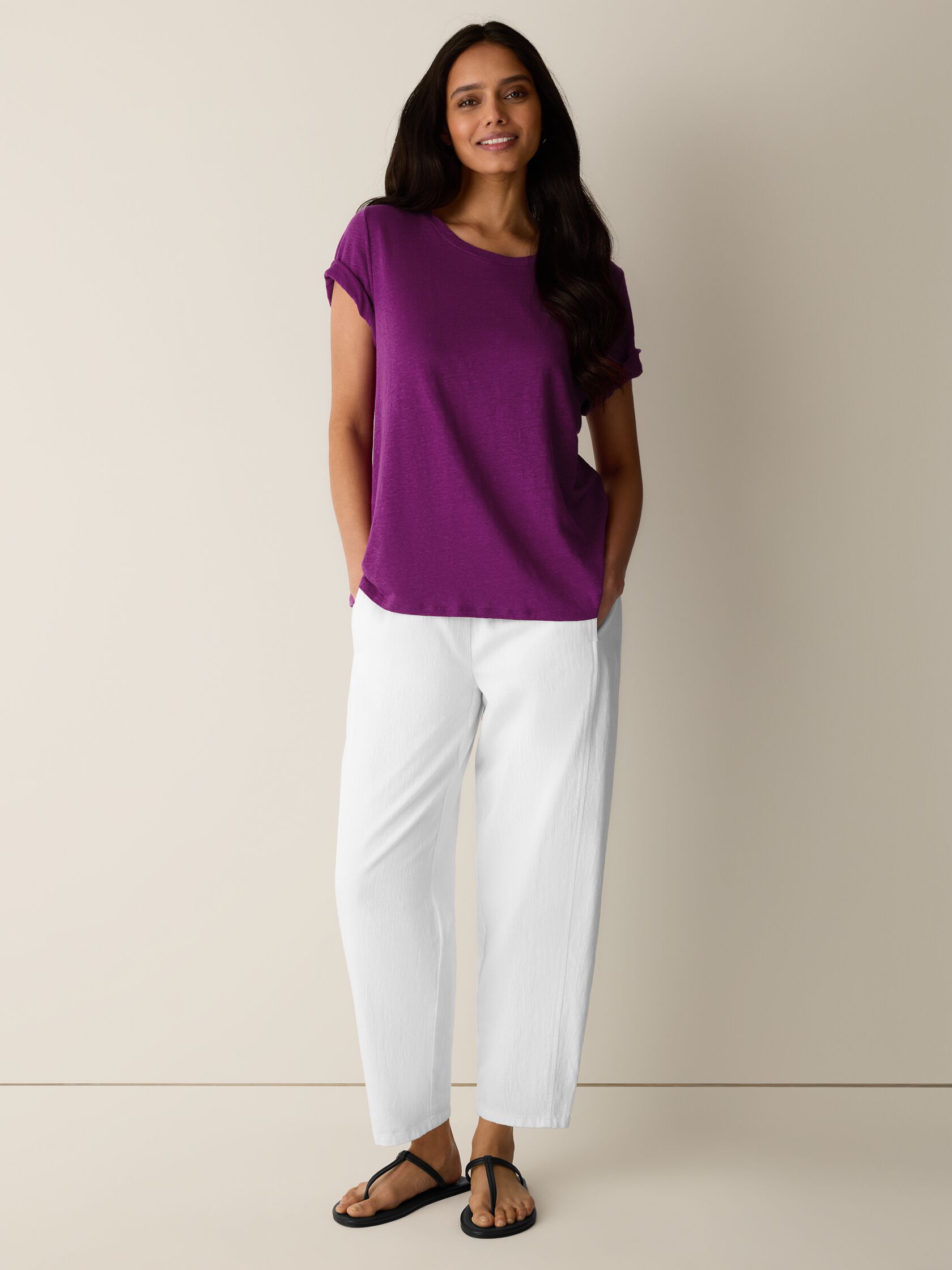 Organic Linen Jersey Crew Neck Tee