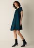 Textured Satin Round Neck Dress
