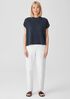 Organic Linen Cotton Mock Neck Top