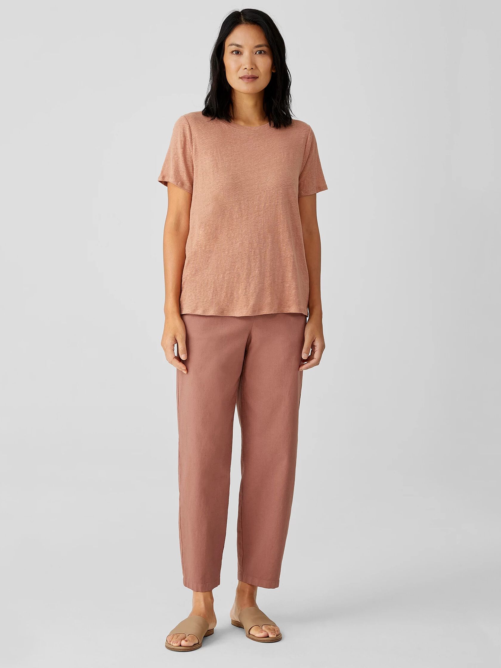 Organic Linen Jersey Crew Neck Tee