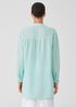 Garment-Dyed Handkerchief Linen Mandarin Collar Long Shirt