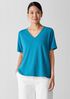 Organic Cotton Slubby Jersey V-Neck Tee