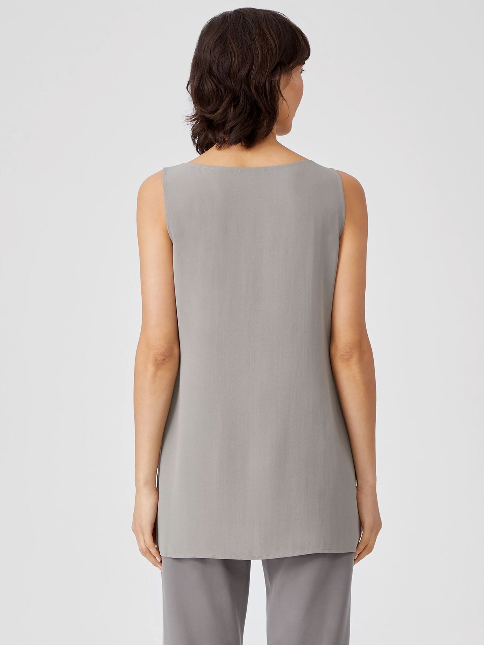 Silk Georgette Crepe Long Shell