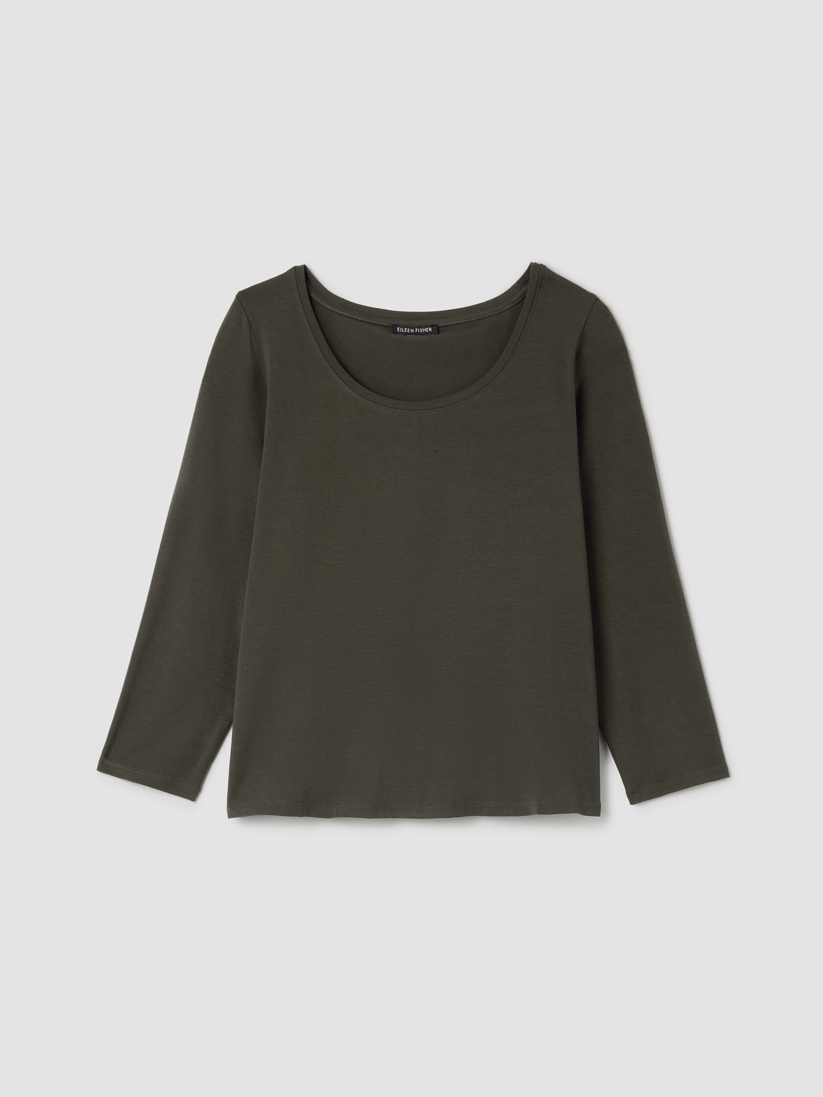 Stretch Jersey Knit Scoop Neck Top