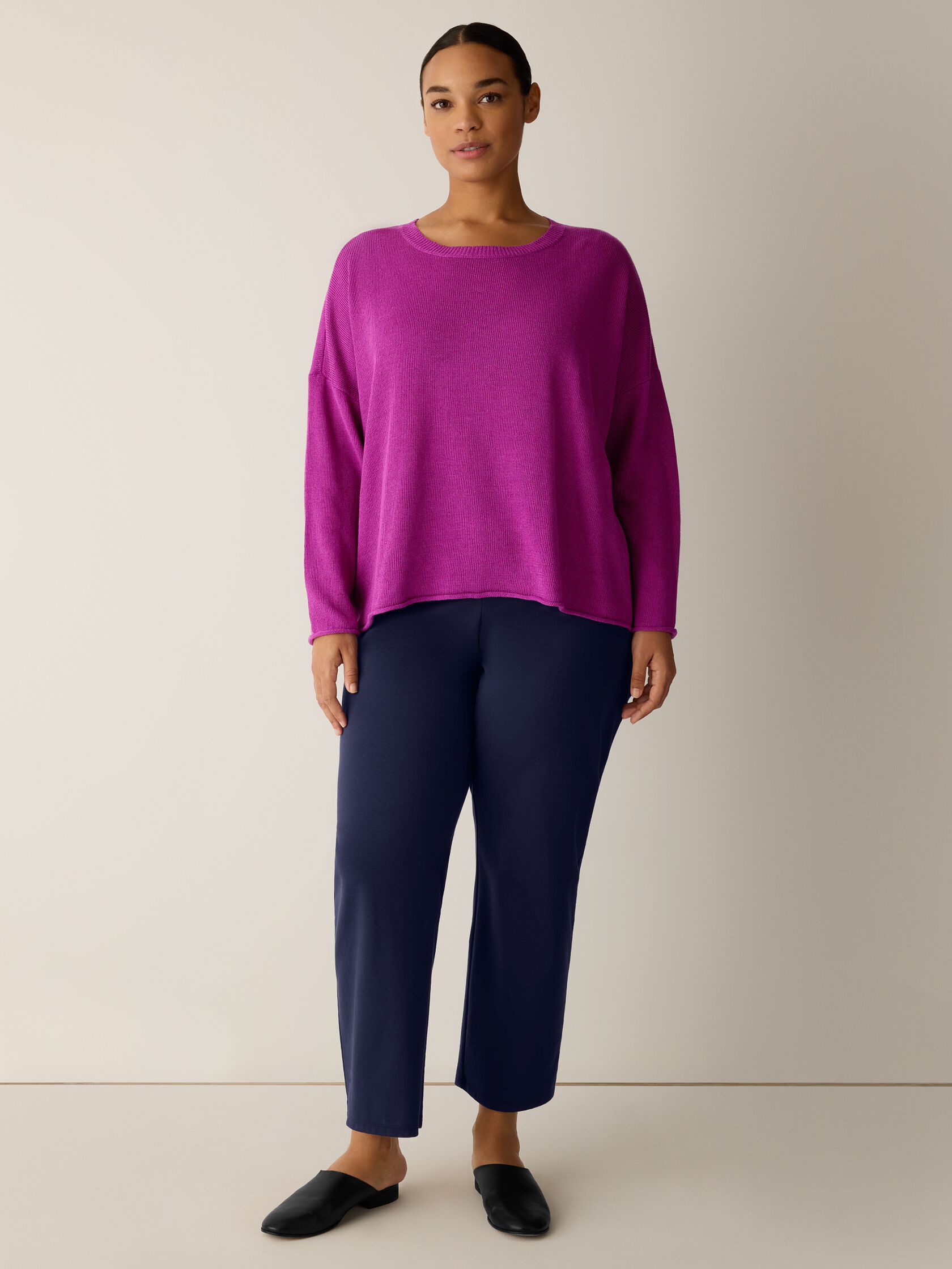 Organic Linen Cotton Crew Neck Top