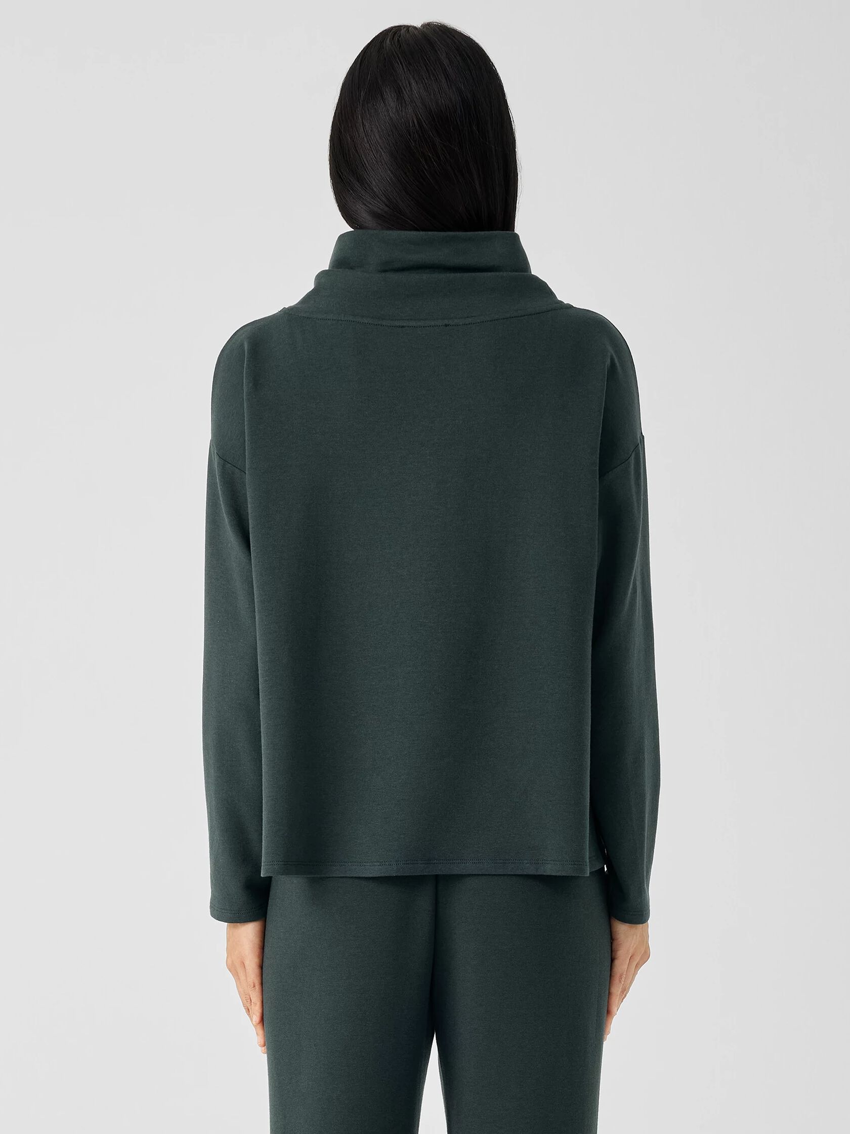 Cozy Brushed Terry Hug Funnel Neck Top