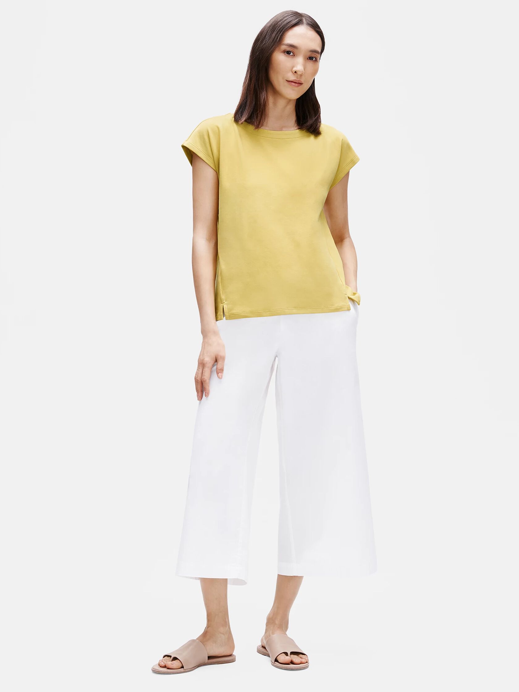 Organic Cotton Interlock Bateau Neck Top