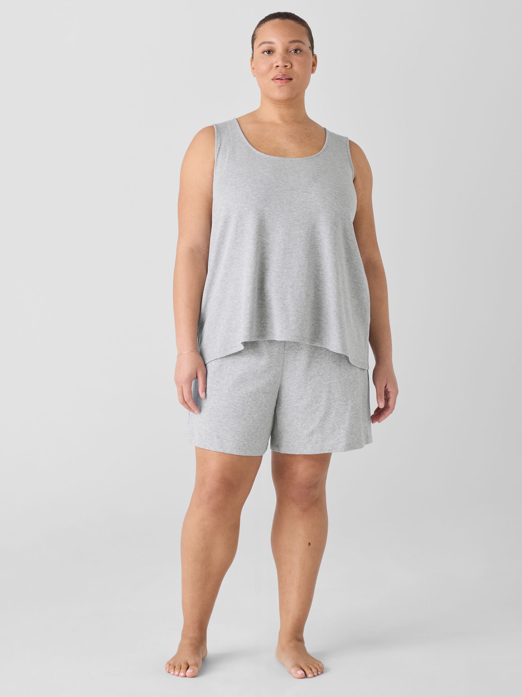 Mélange Organic Cotton Interlock U-Neck Sleep Tank