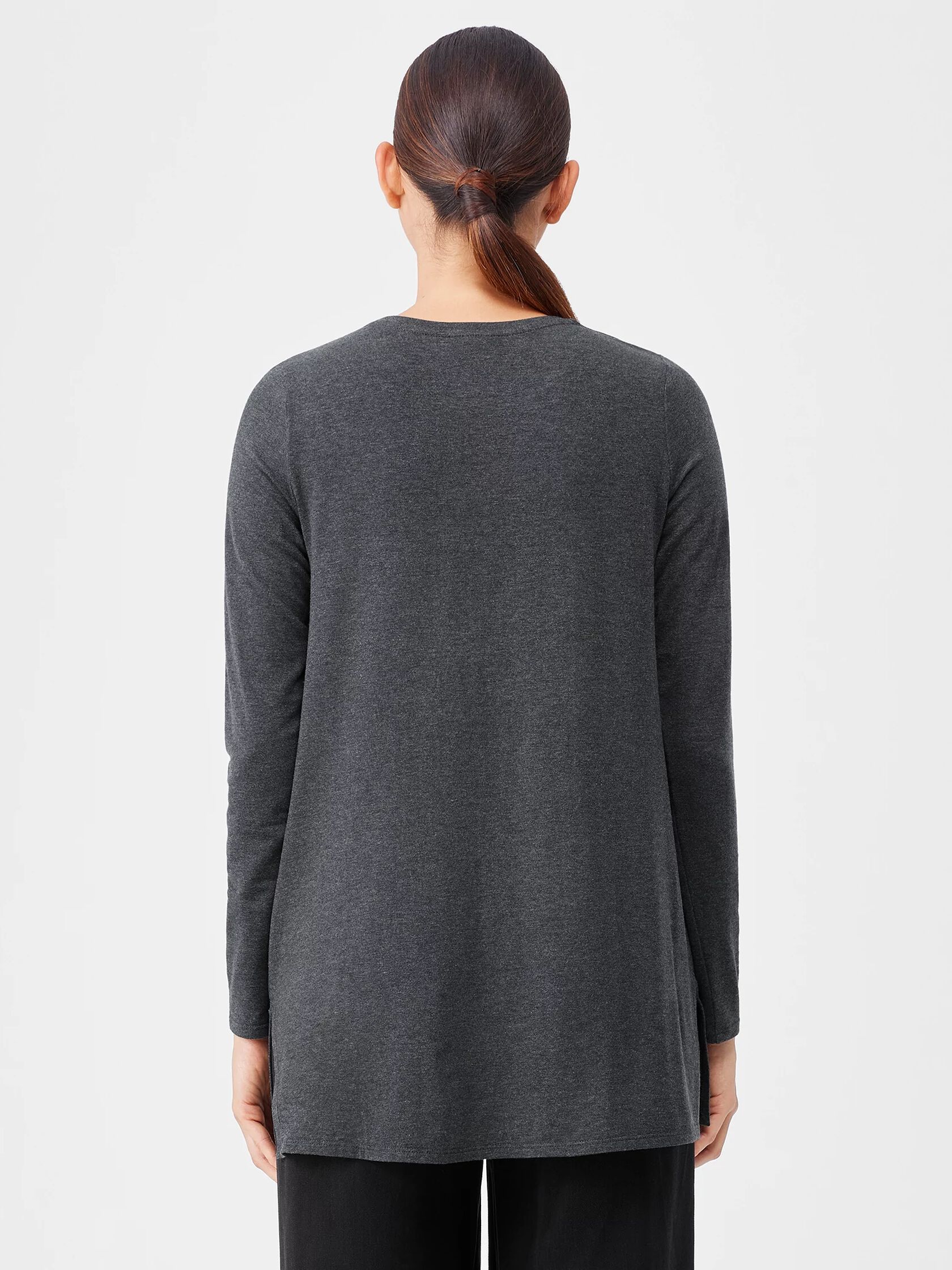 Fine Jersey Crew Neck Long Top