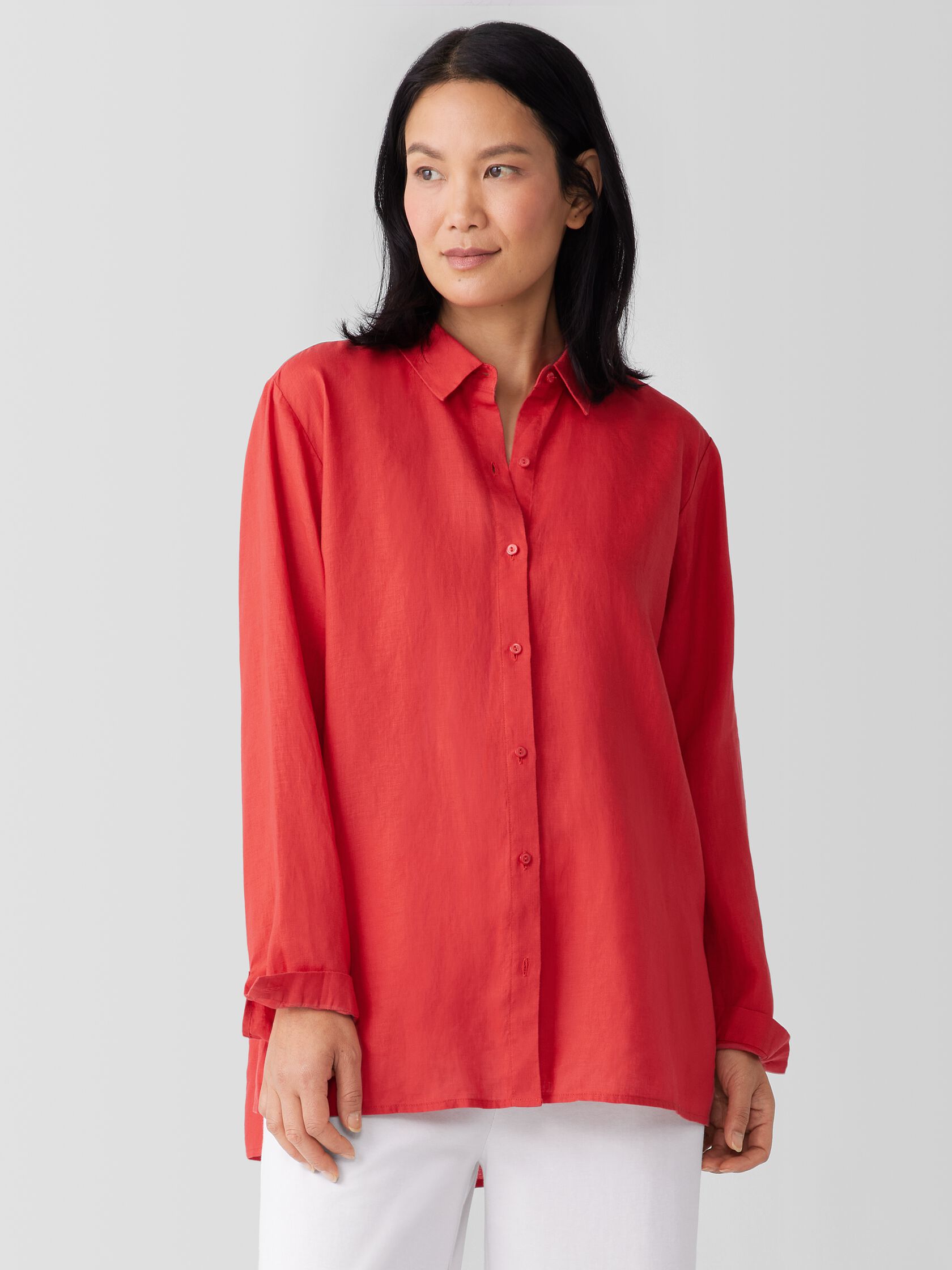 Organic Handkerchief Linen Classic Collar Shirt