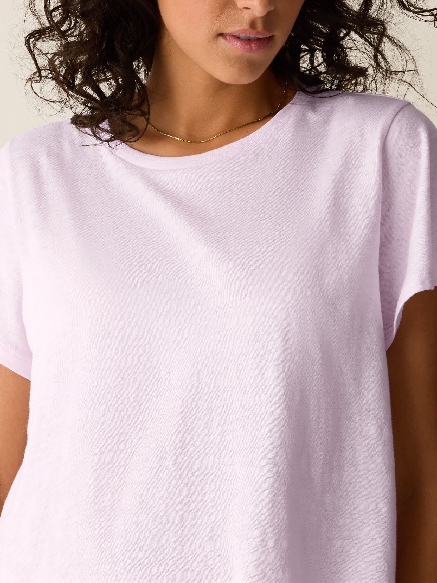 Organic Cotton Slubby Jersey Crew Neck Tee