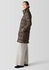 Eggshell Recycled Nylon Stand Collar Coat