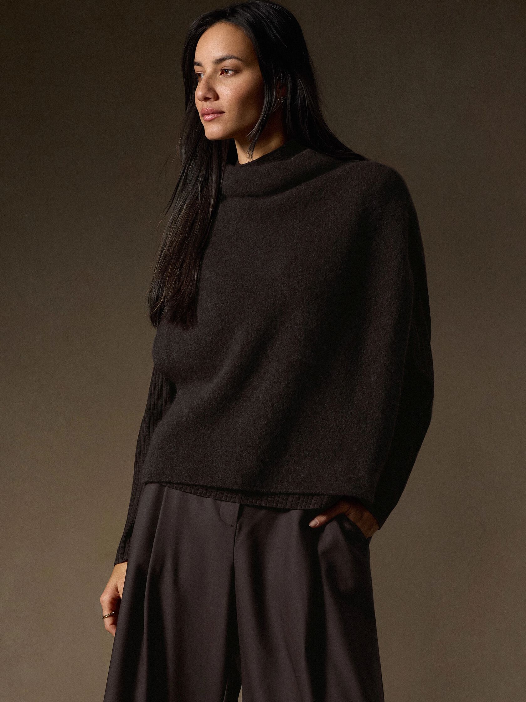 Cashmere Silk Bliss Funnel Neck Poncho