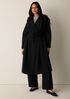 Lightweight Boiled Wool Drape Neck Coat in Regenerative Wool
