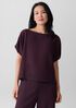Woven Plissé Dolman Sleeve Top
