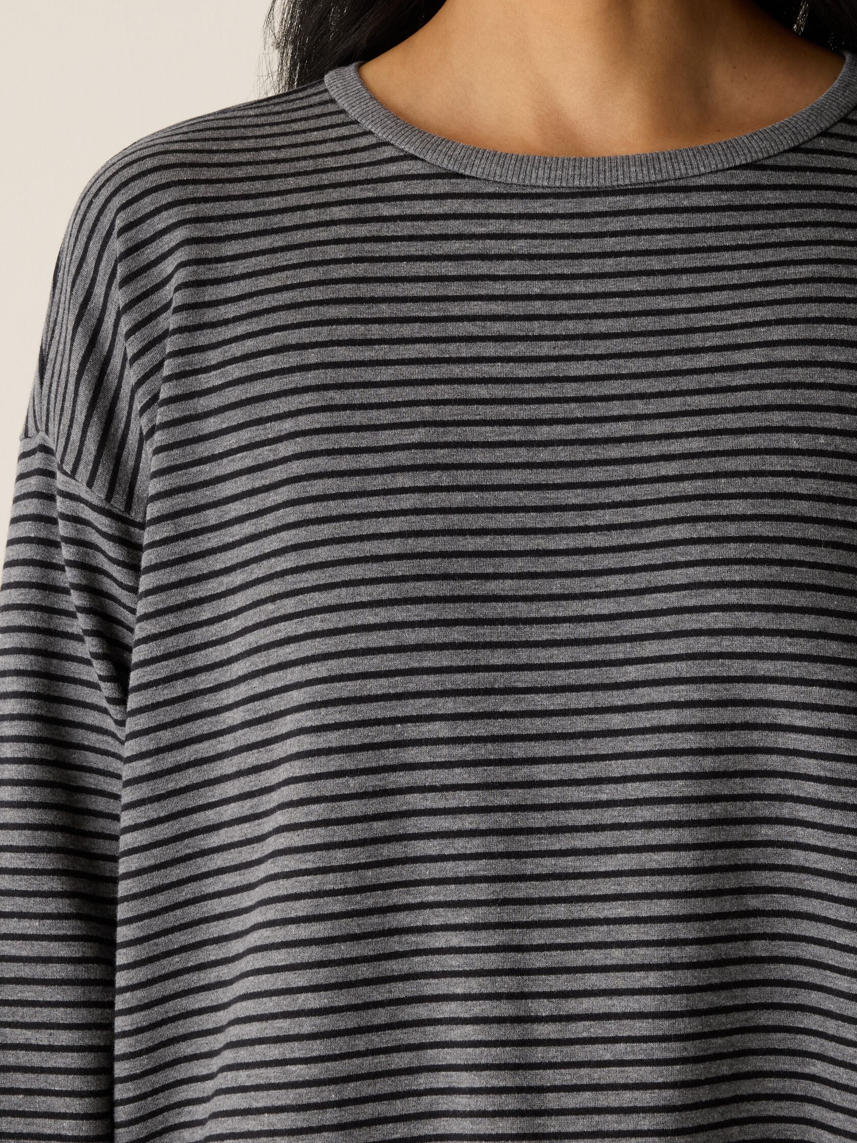 Striped Cozy Brushed Terry Box-Top
