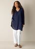 Linen Gauze Strata V-Neck Long Top