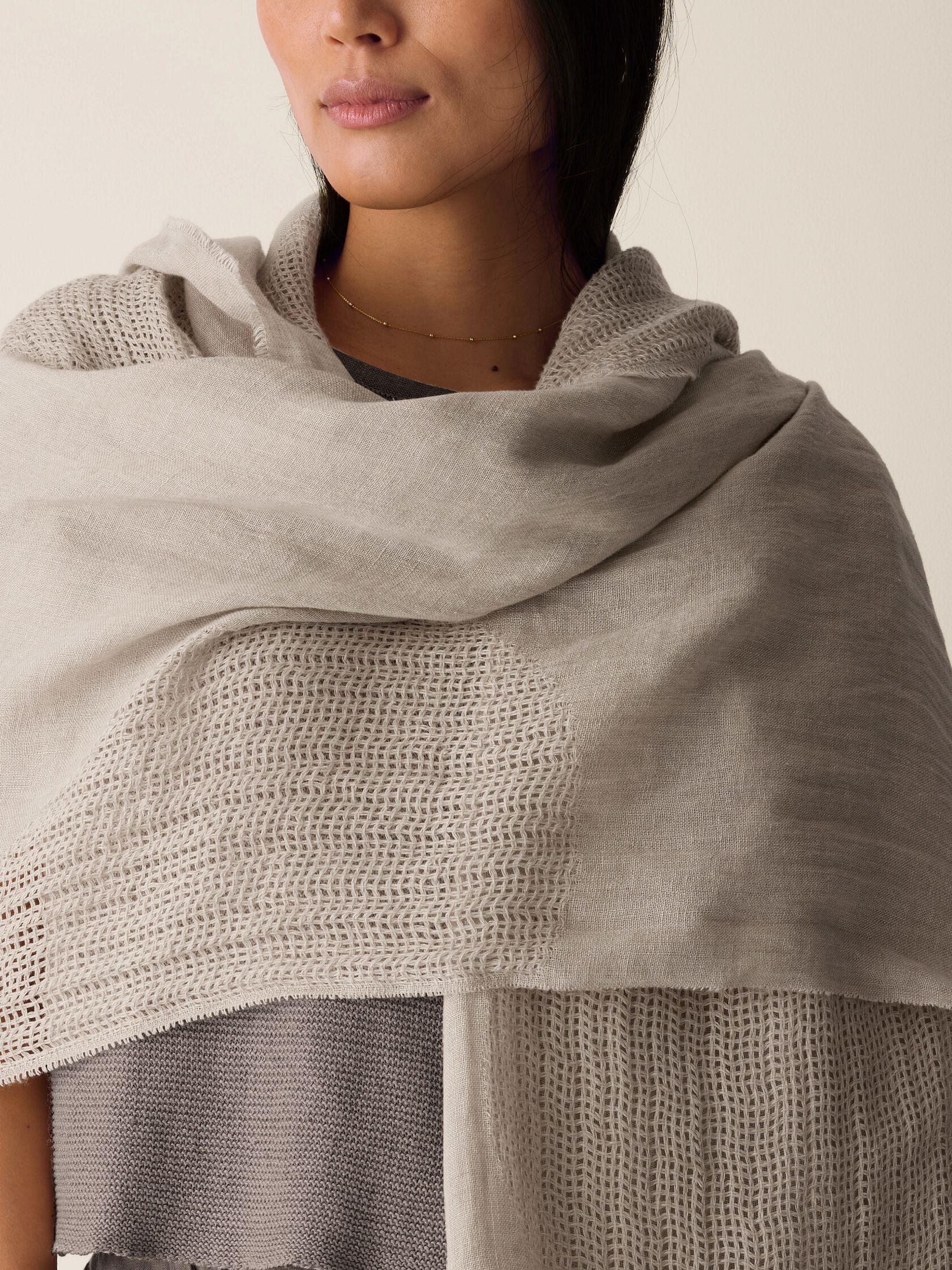 Organic Linen Circles Scarf