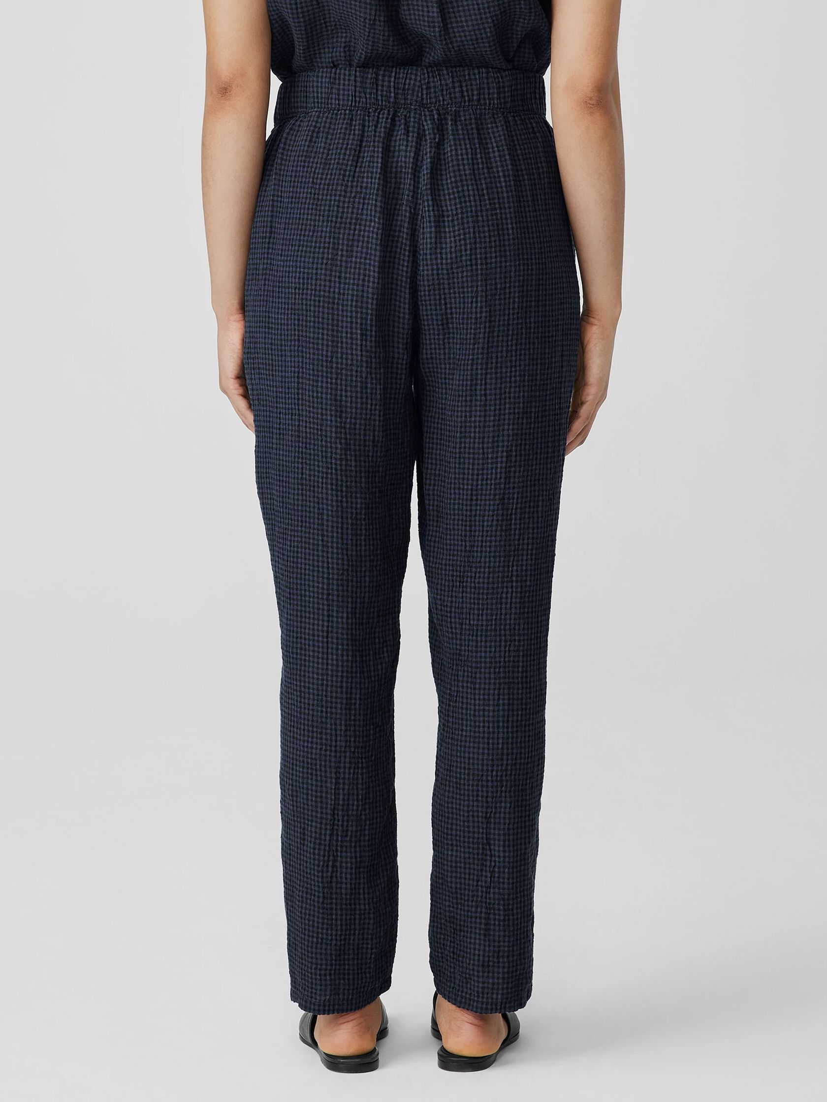 Puckered Organic Linen Tapered Pant