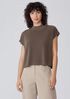 Organic Linen Cotton Mock Neck Top