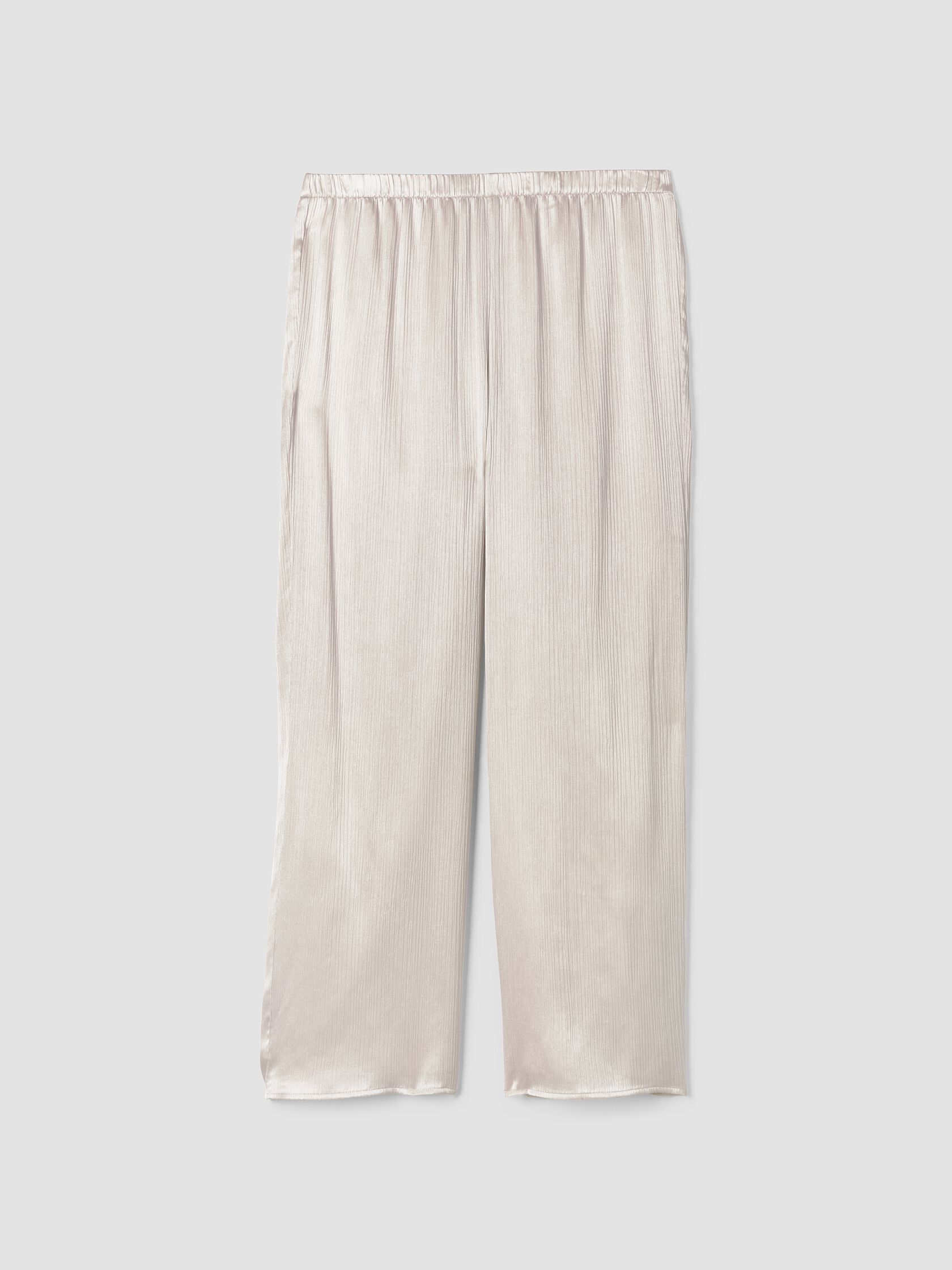 Striated Silk Satin Straight Pant
